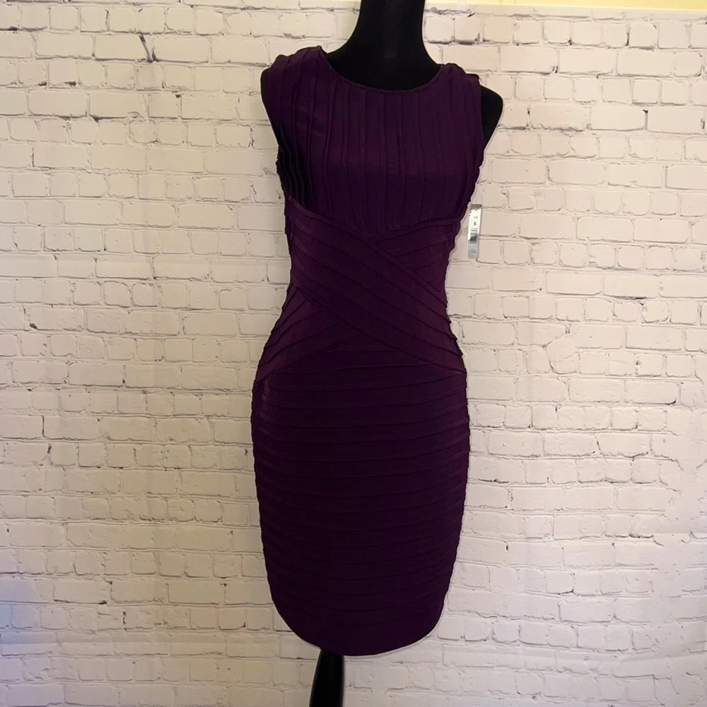 AA STUDIO BODYCON PLUM COLOR DRESS - Picture 4 of 8